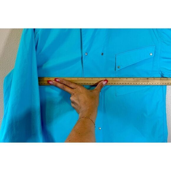 NWT Rare Thierry Mugler X H&M Blue Double Breasted Poplin Men's Shirt Small - Picture 11 of 12